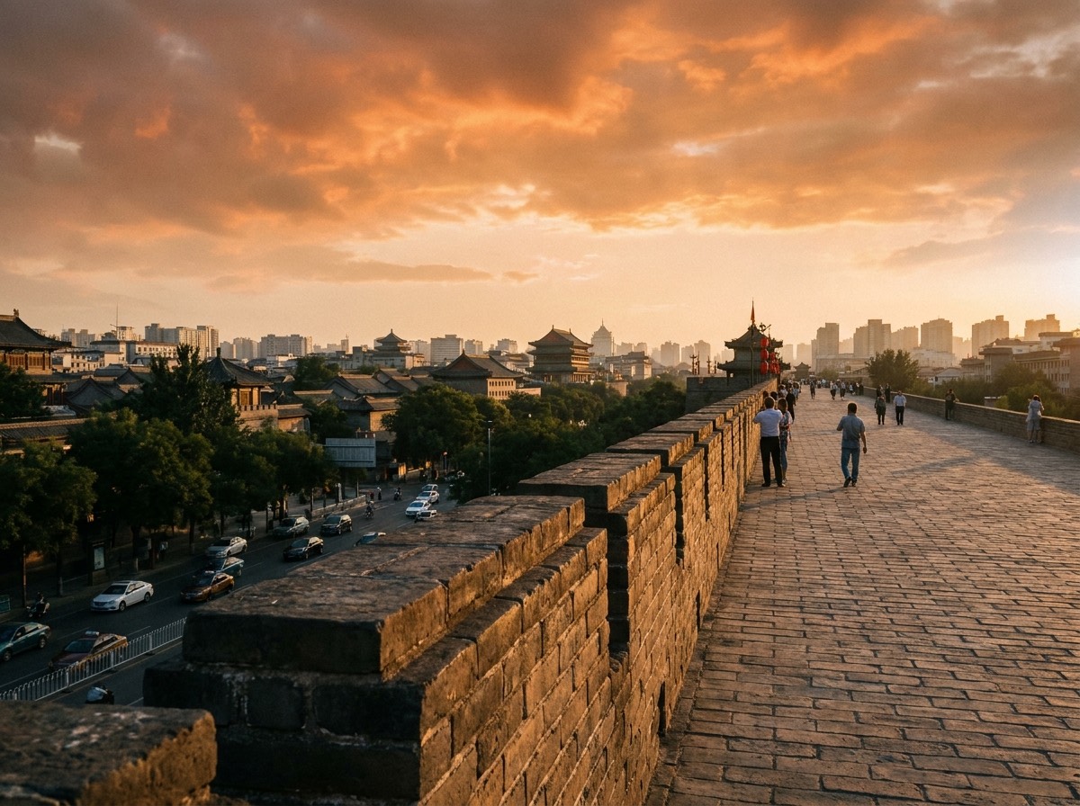 Atardecer sobre las murallas Ming